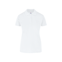 Playera Tipo Polo Piqué con Silueta Para Dama •50% Algodón-50% Poliéster• Color Blanco