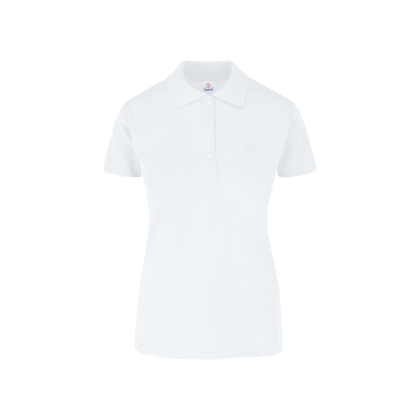 Playera Tipo Polo Piqué con Silueta Para Dama •50% Algodón-50% Poliéster• Color Blanco