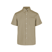 Camisa de Gabardina Manga Corta para Caballero · Color Beige