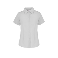 Camisa De Gabardina Manga Corta Con Silueta Para Dama Color Blanco