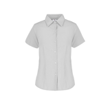 Camisa De Gabardina Manga Corta Con Silueta Para Dama Color Blanco