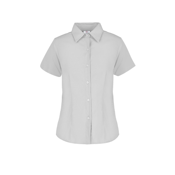 Camisa De Gabardina Manga Corta Con Silueta Para Dama Color Blanco