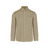 Camisa de Gabardina Manga Larga para Caballero Color Beige