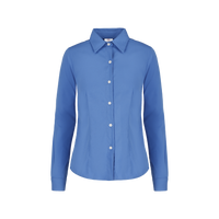 Camisa De Gabardina Manga Larga Con Silueta Para Dama Color Azul Francia