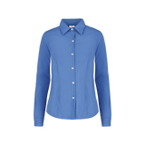 Camisa De Gabardina Manga Larga Con Silueta Para Dama Color Azul Francia