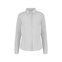 Camisa De Gabardina Manga Larga Con Silueta Para Dama Color Blanco