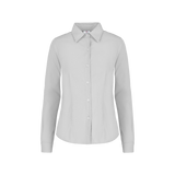 Camisa De Gabardina Manga Larga Con Silueta Para Dama Color Blanco