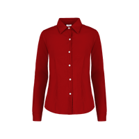 Camisa De Gabardina Manga Larga Con Silueta Para Dama Color Rojo