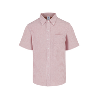 Camisa Oxford Mil Rayas Manga Corta para Caballero Color Blanco Rojo