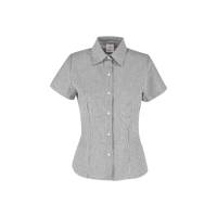 Camisa Oxford Mil Rayas Manga Corta Con Silueta Para Dama Color Blanco Gris