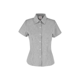 Camisa Oxford Mil Rayas Manga Corta Con Silueta Para Dama Color Blanco Gris