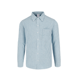 Camisa Oxford Mil Rayas Manga Larga Para Caballero Color Blanco Azul Cielo