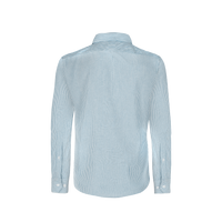 Camisa Oxford Mil Rayas Manga Larga Para Caballero Color Blanco Azul Cielo