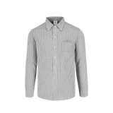 Camisa Oxford Mil Rayas Manga Larga Para Caballero Color Blanco Gris