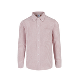 Camisa Oxford Mil Rayas Manga Larga Para Caballero Color Blanco Rojo