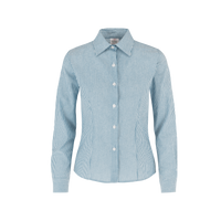 Camisa Oxford Mil Rayas Manga Larga Con Silueta Para Dama Color Blanco Azul Cielo