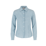 Camisa Oxford Mil Rayas Manga Larga Con Silueta Para Dama Color Blanco Azul Cielo