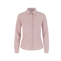 Camisa Oxford Mil Rayas Manga Larga Con Silueta Para Dama Color Blanco Rojo