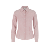 Camisa Oxford Mil Rayas Manga Larga Con Silueta Para Dama Color Blanco Rojo