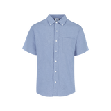 Camisa Oxford Manga Corta para Caballero Color Azul Cielo