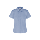 Camisa Oxford Manga Corta Con Silueta Para Dama Color Azul Cielo