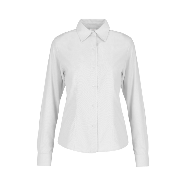 Camisa Oxford Manga Larga Con Silueta Para Dama Color Blanco