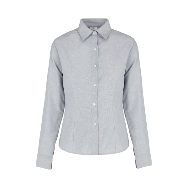 Camisa Oxford Manga Larga Con Silueta Para Dama Color Gris