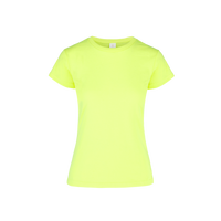 Playera Cuello Redondo Manga Corta Con Silueta Para Dama Color Amarillo Neon