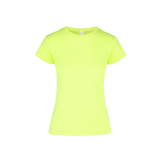 Playera Cuello Redondo Manga Corta Con Silueta Para Dama Color Amarillo Neon