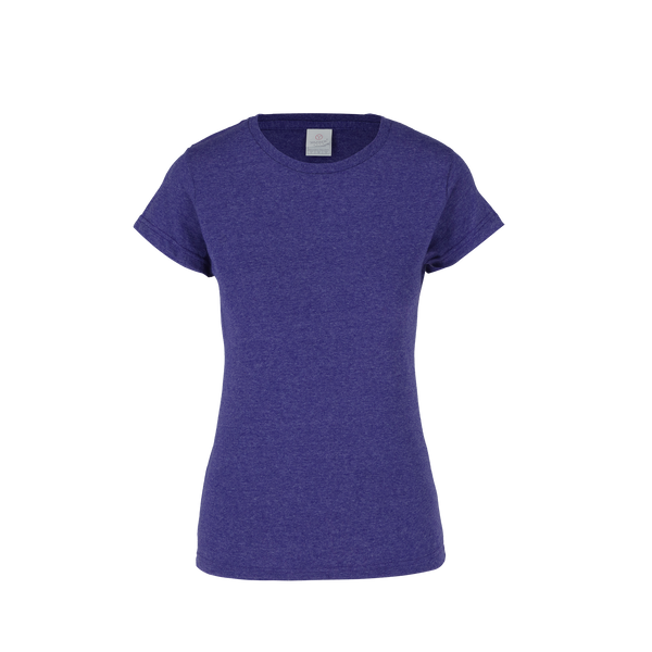 Playera Cuello Redondo Manga Corta Con Silueta Para Dama Color Morado Jaspe