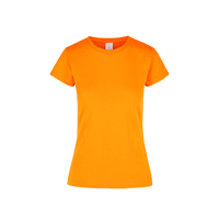 Playera Cuello Redondo Manga Corta Con Silueta Para Dama Color Naranja Neon