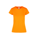 Playera Cuello Redondo Manga Corta Con Silueta Para Dama Color Naranja Neon