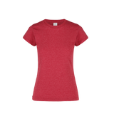 Playera Cuello Redondo Manga Corta Con Silueta Para Dama Color Rojo Jaspe