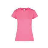 Playera Cuello Redondo Manga Corta Con Silueta Para Dama Color Rosa Neon