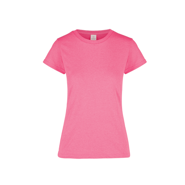 Playera Cuello Redondo Manga Corta Con Silueta Para Dama Color Rosa Neon