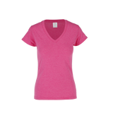 Playera Cuello V Manga Corta Con Silueta Para Dama Color Fucsia Jaspe