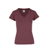 Playera Cuello V Manga Corta Con Silueta Para Dama Color Marron Jaspe