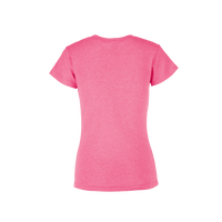 Playera Cuello V Manga Corta Con Silueta Para Dama Color Rosa Neon