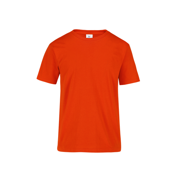 Playera Peso Completo Cuello Redondo Manga Corta Unisex Para Joven Color Naranja