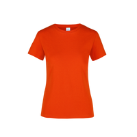 Playera Peso Completo Cuello Redondo Manga Corta Con Silueta Para Dama Color Naranja