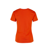 Playera Peso Completo Cuello Redondo Manga Corta Con Silueta Para Dama Color Naranja