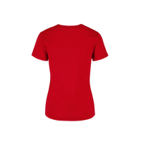 Playera Peso Completo Cuello Redondo Manga Corta Con Silueta Para Dama Color Rojo