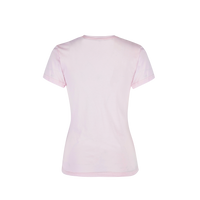 Playera Peso Completo Cuello Redondo Manga Corta Con Silueta Para Dama Color Rosa Pastel