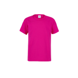 Playera Peso Completo Cuello Redondo Manga Corta Unisex Para Niño Color Fucsia