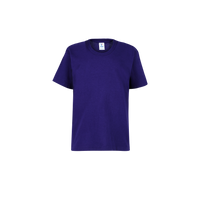 Playera Peso Completo Cuello Redondo Manga Corta Unisex Para Niño Color Morado