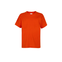 Playera Peso Completo Cuello Redondo Manga Corta Unisex Para Niño Color Naranja