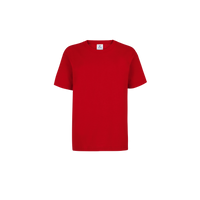 Playera Peso Completo Cuello Redondo Manga Corta Unisex Para Niño Color Rojo