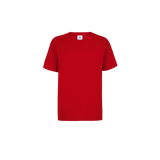 Playera Peso Completo Cuello Redondo Manga Corta Unisex Para Niño Color Rojo