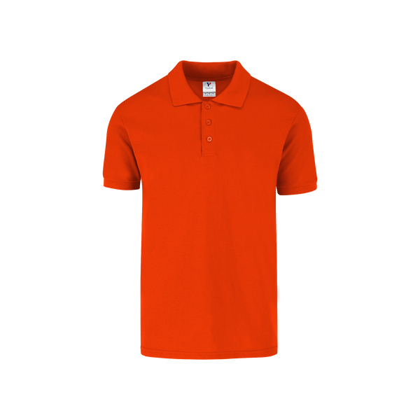 Playera Tipo Polo Piqué Para Caballero •50% Algodón-50% Poliéster• Color Naranja