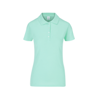 Playera Tipo Polo Pique Con Silueta Para Dama Color Aqua